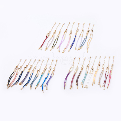 Braided Cotton Cord Bracelet Making MAK-I006-G-1