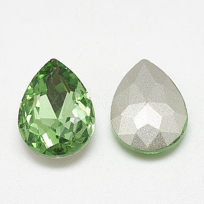 Pointed Back Glass Rhinestone Cabochons RGLA-T081-10x14mm-19-1