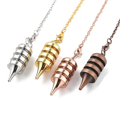 Brass Dowsing Pendulum Big Pointed Cone Pendants KK-H491-02-1