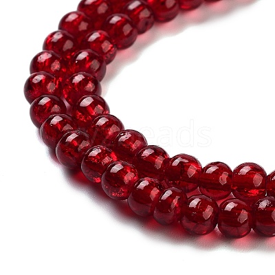 Crackle Glass Beads Strands CCG-Q001-4mm-18-1