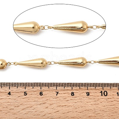 304 Stainless Steel Teardrop Link Chains STAS-L306-04G-1