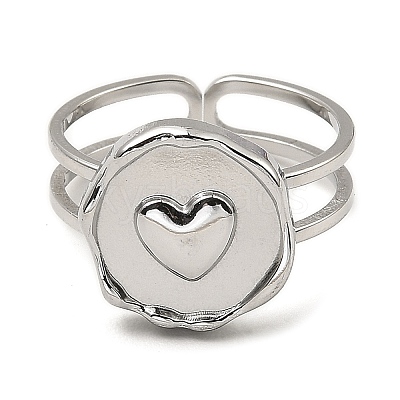 Non-Tarnish 304 Stainless Steel Open Cuff Rings RJEW-Z018-27P-1