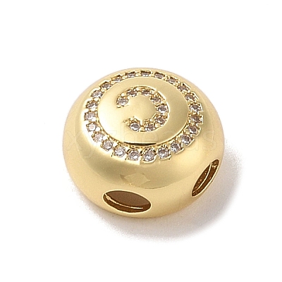Rack Plating Brass & Cubic Zirconia Pendants KK-Z047-07G-C-RS-1