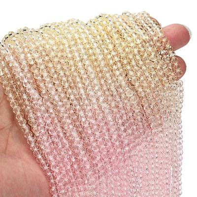 Transparent Painted Glass Beads Strands X1-DGLA-A034-T3mm-A25-1