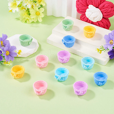 12Pcs 6 Colors Resin Basket Mini Model AJEW-TA0005-85-1