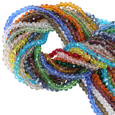 16 Strands 16 Colors Glass Beads Strands EGLA-PA0001-37B-1