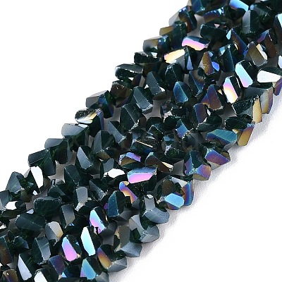 Electroplate Opaque Glass Beads Strands EGLA-Q139-01A-C17-1