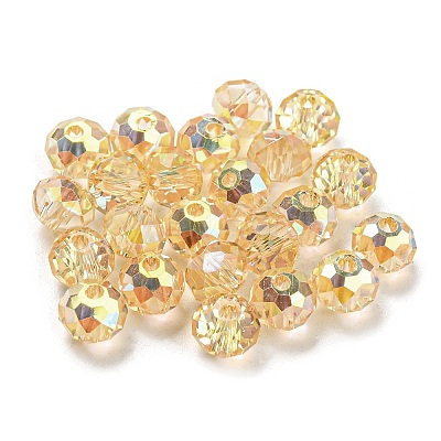 Transparent Electroplate Glass Beads GLAA-L046-02I-1