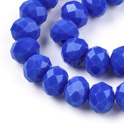 Opaque Solid Color Glass Beads Strands EGLA-A034-P6mm-D32-1