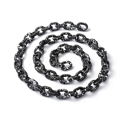 Spray Painted CCB Plastic Curb Chains & Cable Chains AJEW-JB01046-1