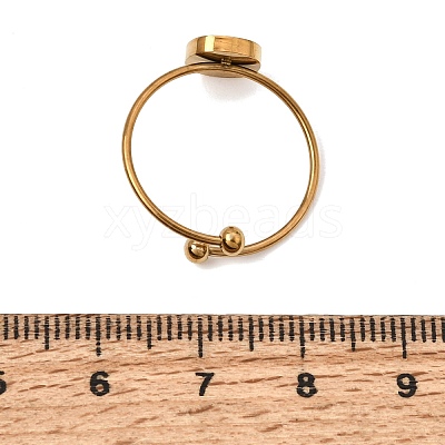 Flat Round 304 Stainless Steel Open Cuff Bangle Makings with Bezel Tray SA-CBABF3F-04G-05-1