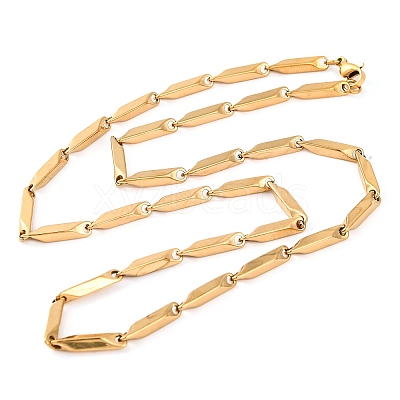 304 Stainless Steel Rectangle Link Chain Necklaces for Women NJEW-G140-05G-1