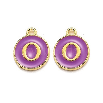Golden Plated Alloy Enamel Charms LS-ENAM-Q437-12O-1