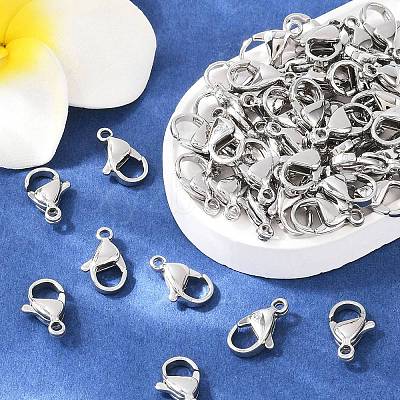 Tarnish Resistant 316 Surgical Stainless Steel Lobster Claw Clasps X-STAS-316-FL12A-1