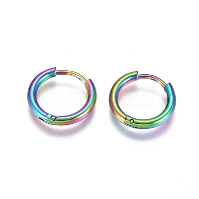 304 Stainless Steel Huggie Hoop Earrings EJEW-G272-02-10mm-M-1