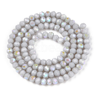 Electroplate Opaque Solid Color Glass Beads Strands EGLA-A034-P3mm-L23-1
