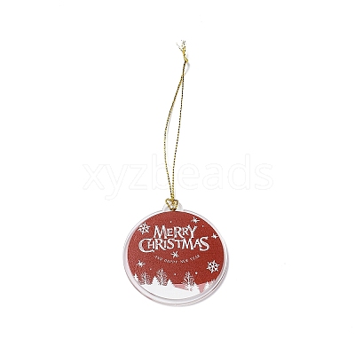 Christmas Theme Acrylic Pendant Decoration HJEW-G021-01A-1