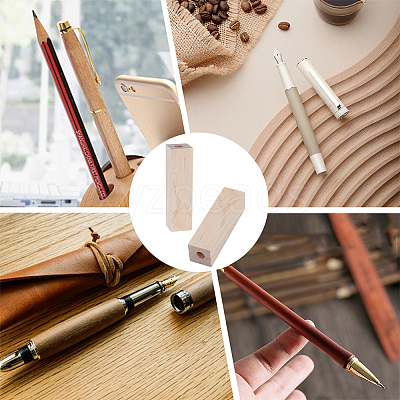 Unfinished Wood Drilled Short Pen Blanks WOOD-WH0064-09-1