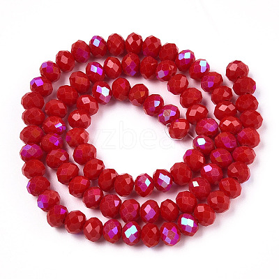Electroplate Opaque Solid Color Glass Beads Strands X-EGLA-A034-P3mm-L21-1