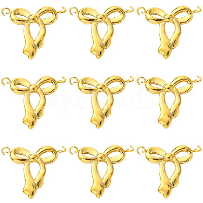 10Pcs 304 Stainless Steel Bowknot Connector Charms STAS-SC0010-53-1