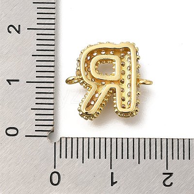Brass Micro Pave Cubic Zirconia Letter Links KK-I717-04R-1