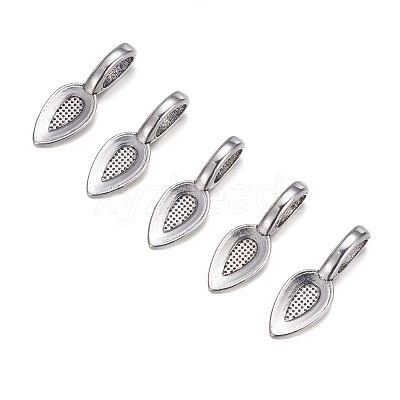 Tibetan Style Alloy Glue-on Flat Pad Bails LS-AB3348Y-1