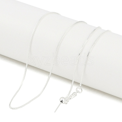 1mm Rack Plating Brass Box Chain Adjustable Slider Necklaces for Women Men MAK-L044-56S-1