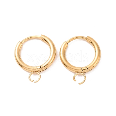 PVD Vacuum Plating Stainless Steel Huggie Hoop Earring Findings X-STAS-J400-36G-1