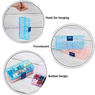 Rectangle Plastic Bead Storage Containers CON-PH0001-14-1