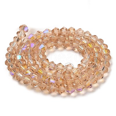 Transparent Electroplate Glass Beads Strands GLAA-F029-3mm-D12-1