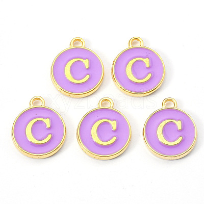 Golden Plated Alloy Enamel Charms X-ENAM-S118-10C-1