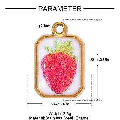 Printed 304 Stainless Steel with Enamel Pendants SA-OY002-77G-1