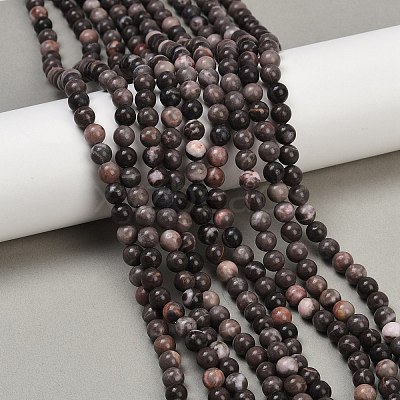 Natural Plum Blossom Jasper Beads Strands G-F591-23-6mm-1