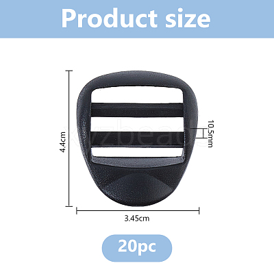 20Pcs POM Plastic Ladder Lock Slider Buckles FIND-DC0007-82-1