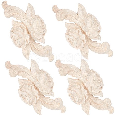 Wood Carved Appliques DIY-WH0032-28-1