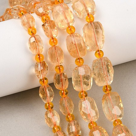 Heated Natural Citrine Beads Strands G-Z147-B01-03-1