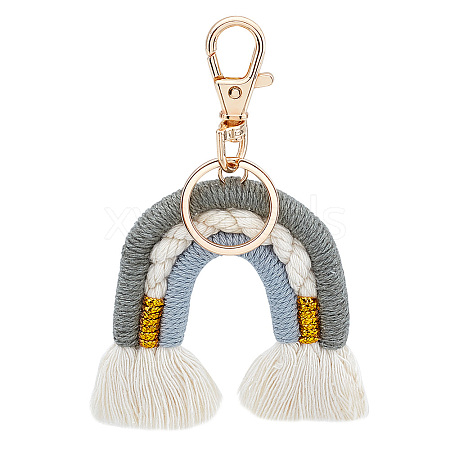 Tassel Rainbow Keychains KEYC-WH0004-60KCG-02-1