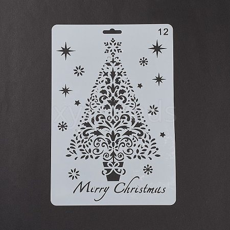 Creative Christmas Plastic Drawing Stencil DIY-L007-12-1