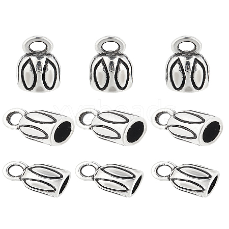 90Pcs Tibetan Style Alloy Cord End TIBE-LP0001-03-1