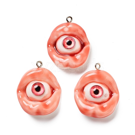 Eyeball Theme Opaque Resin Enamel Pendants RESI-D076-02A-1