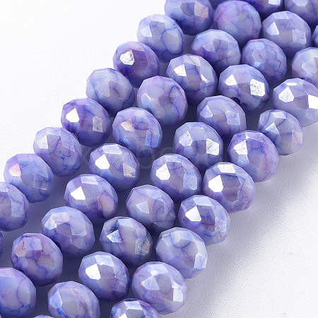 Opaque Baking Painted Glass Beads Strands X-EGLA-N006-010A-B07-1