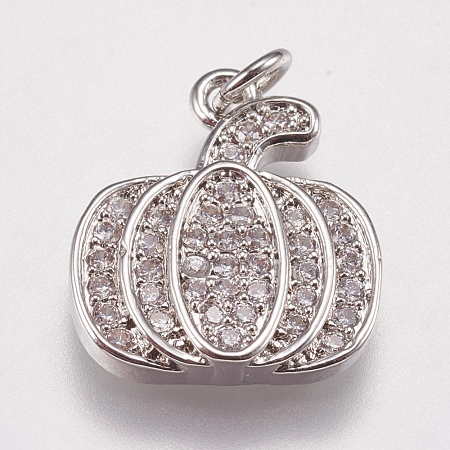 Brass Micro Pave Cubic Zirconia Charms ZIRC-E147-38P-1