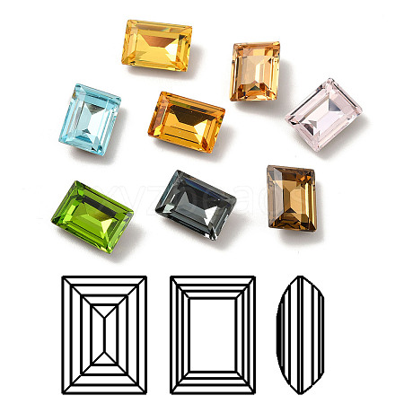 Faceted K9 Glass Rhinestone Cabochons GGLA-R042-04A-1