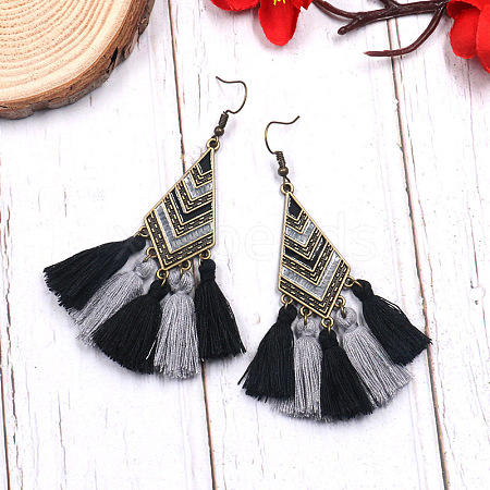 Tassel Earrings Ethnic Style Fringe Ear Drops Women's Ear Hooks PF3468-4-1