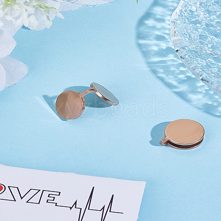 2Pcs Stainless Steel Clip-on Earrings EJEW-LP0007-046RG-1
