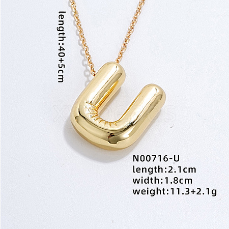 Stainless Steel Party Balloon Letter Pendant Cable Chain Necklaces for Women YF1942-21-1