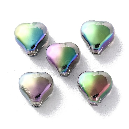 UV Plating Rainbow Iridescent Acrylic Beads OACR-H112-23B-1