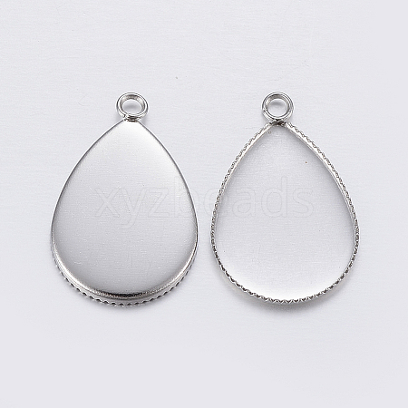 Tarnish Resistant 304 Stainless Steel Pendant Cabochon Settings LS-X-STAS-P198-14A-1
