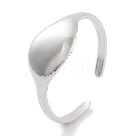 Non-Tarnish 304 Stainless Steel Teardrop Open Cuff Rings for Women RJEW-K273-05P-1