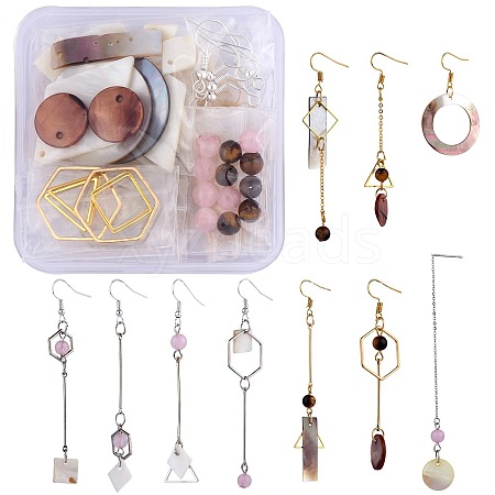 DIY Natural Shell Charm Earring Making Kit DIY-SZ0009-40-1